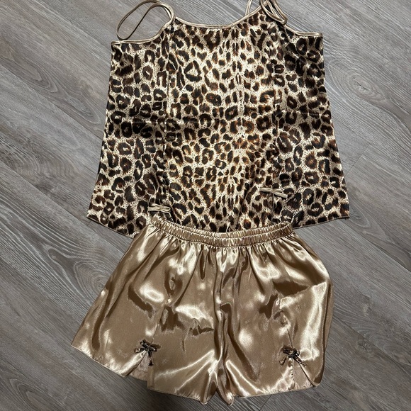Cheetah/Gold PJ lingerie set - Picture 1 of 3